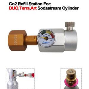 CO2 리필 스테이션 어댑터 SodaStream DUO Art Terra 용 충전 큰 카보네이터 탱크의 빠른 연결 실린더