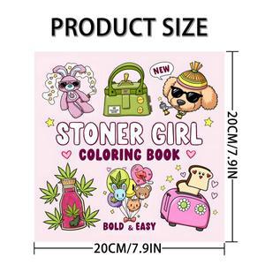 STONER GIRL 성인을 위한 대담하고 쉬운 패턴 색칠하기 책  그림책 파티와 생일을 선물