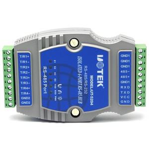 산업용 등급 RS232 RS-485 - 4 포트 RS 허브 어댑터 절연 ESD 번개 서지 보호 기능이 있는 Din 레일 UT-52