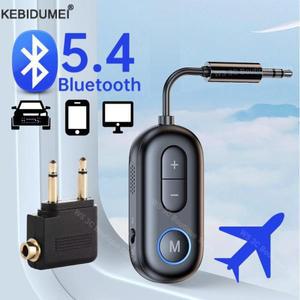 블루투스 5.4 오디오 송신기 리시버 3.5mm AUX Hifi 스테레오 음악 무선 어댑터 마이크 포함 자동차 비행기