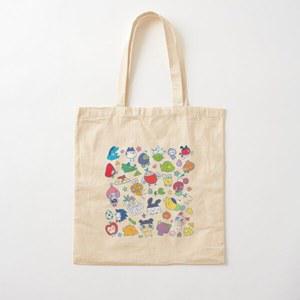 다마고치 프렌즈 코튼 캔버스 가방, 접이식 재사용 가능 핸드백, 디자이너 캐주얼 원단, 여성 여행 식료품 토트 패션