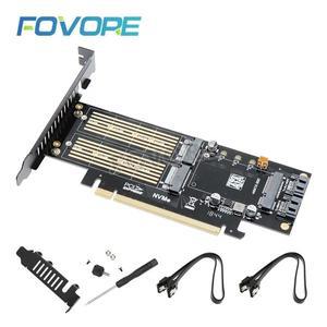 MSATA 어댑터 M.2 NVMe NGFF AHCI B M 키 mSATA 3 SSD PCI-e 어댑터 PCIe PCI 익스프레스 X16 m.2 컨버터