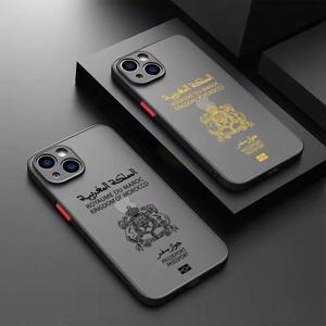 핸드폰케이스만들기 굿즈 사진 커플 소량 모로코 여권지도 iPhone 케이스 용 매트 투명 16 Pro XR Max 7 8