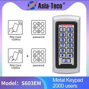LED 백라이트 금속 키패드 Wiegand RFID 카드 리더기 접근 제어 시스템 독립형 2000 사용자 문짝 잠금 125k