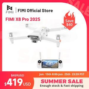 FIMI X8 Pro 2025  드론 GPS AI 슈퍼 나이트 비디오 4K 60fps 20KM 범위 3축 짐벌 1/1.3인치 48Mp CMOS 센
