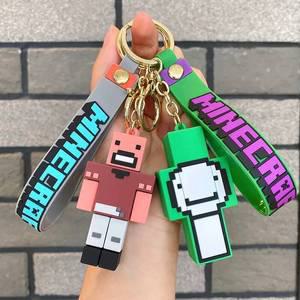 마인크래프트키링 키체인 유행 실리콘 마인 크래프트 키 체인 커플 차량용 가방 걸이용 게임 캐릭터