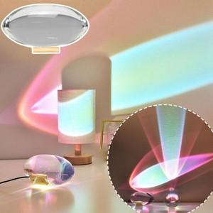천사의 눈 크리스탈 책상 라이트   침실 베드라이트  RGB 원격 프로젝션 야간 조명   무지개 분위기