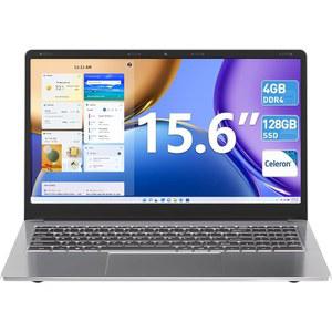 SGIN 노트북, 4GB DDR4 128GB SSD가 장착된 15인치 노트북 컴퓨터, 셀러론 코어 프로세서(최대 2.4GHz), 숫자 키패드, USB 3.0, BT4.2, 2.4/5G WiFi, 38WH 배터리, 웹캠