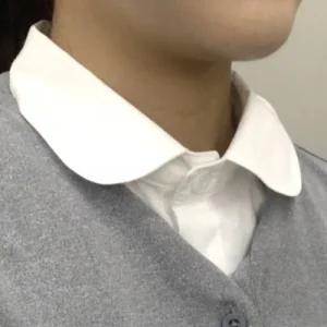 코튼 페이크셔츠 라운드 목카라 화이트