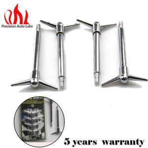 4PCS 크롬 밸브 로커 커버는 Ford Chevy V8용 윙 너트 볼트 스터드를 고정합니다.