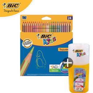 BIC 빅 트로피컬러 스트라이프 컬러링 색연필 24색 + 보관케이스