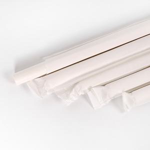 [KO] 카페 테이크아웃 11x210mm 화이트 개별 버블티 종이빨대 1박스 3000개