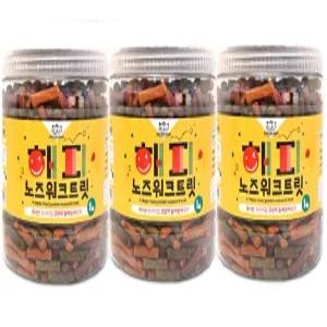 sj 3개 코코브라운 해피 노즈워크 트릿 1kg 강아지 유산균 프리미엄 보상간식