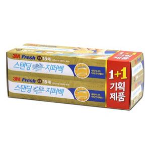 3M 스카치브라이트 스탠딩 슬라이딩 지퍼백 소 15매+15매 2158