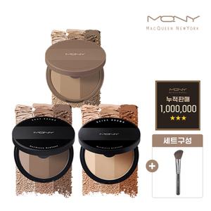 [SET] 맥퀸뉴욕 페이크업 컨투어 쉐딩 3종 브러쉬 세트/코쉐딩 하이라이터 3컬러