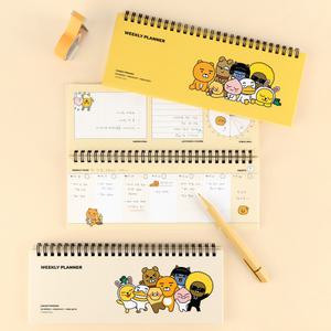 카카오프렌즈 스프링 위클리플래너 / 아이보리 옐로우  / 만년형 스케줄러 주간계획 스터디플래너