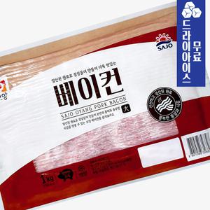 사조 오양 삼겹 베이컨 (대) 1kg(16개마다부과) 슬라이스 베이컨 삼겹부위