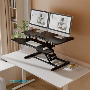 [전용패드 포함] 이지마운트 전동 모션 스탠드 스탠딩 데스크 책상 높이조절 듀얼 모니터 95cm 사이즈 EZ WSD-EV950D