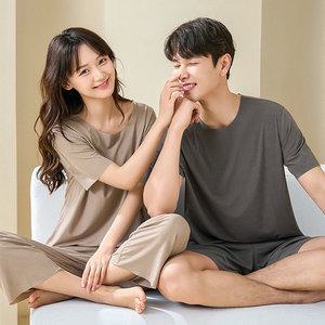 아이스실크 커플 냉장고 잠옷 5종택1 XL~4XL 냉감잠옷 솔로잠옷 반팔 긴바지잠옷 여자 남자 잠옷 반바지 남