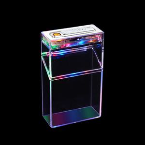투명 LED 랜턴 담배 케이스 USB 라이터 두꺼운 연기 전체 팩 밀폐 및 방습 1PC