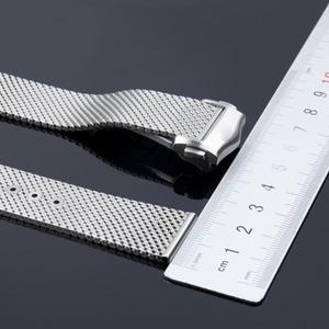 고품질 스테인리스 스틸 밀라노 메쉬 루프 스트랩, 접이식 걸쇠, 오메가 007 씨마스터 300 AT150 시계 밴드
