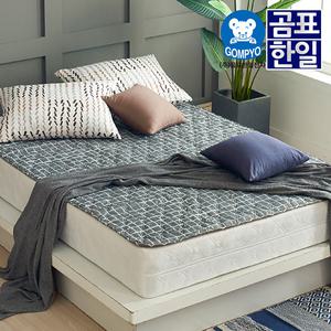 곰표한일 전기매트 더블 전기요 2인용 침대 무자계 매트 스퀘어 그레이 대형