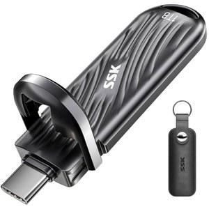 SSK 1TB 외장 SSD USB C 드라이브 - 최대 2000MB /s 솔리드 스테이트 3.2세대 2X2, 휴대용 스틱 초저전력 지원 iPhone15 /16 Pro ProRes Mac /WTG /안드로이드, 아연 합금