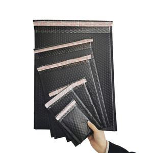 블랙 폴리 버블 메일러 셀프 도장 패딩 봉투 선물 가방, 책 탄창 줄 우편함 도장, 5