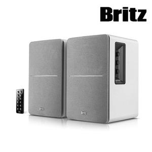 브리츠 BR-1600BT 화이트 컴퓨터 PC 블루투스 스피커 2채널 42W 우퍼 AUX 리모컨