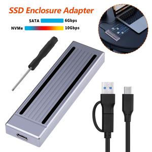 ssd 외장 인클로저 M.2 NVME NGFF 듀얼 프로토콜 USB C SSD 크기 2230/2242 2260/2280 SSD용