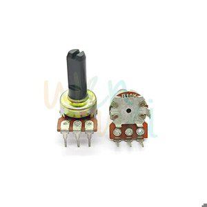 10PCS R121 단일 수직 3 핀 전위차계 B10K B50K B100K 증폭기 오디오 볼륨 조정 D 핸들 15mm