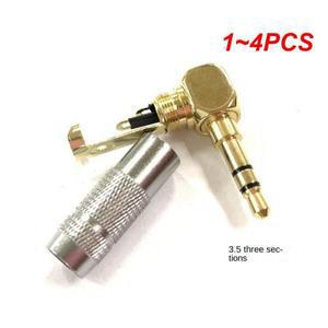 1~4PCS 3.5mm 잭 3 극 오디오 플러그 이어폰 스플 라이스 어댑터 HiFi 스테레오 헤드폰 솔더 커넥터 90도