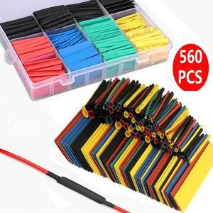 530/127pcs 열 수축 튜브 슬리브 폴리올레핀 세트 2:1 와이어 케이블 여러 가지 빛깔의