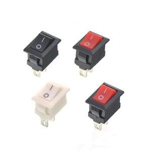 푸시 버튼 스위치, SPST 2 핀, 3A, 250V, KCD11, 스냅인 온 오프 로커 10mm x 블랙 레드 및 화이트, 개