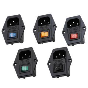 1SET IEC320 C14 스위치 로커 퓨즈 모듈 전원 10A 250V 입구 플러그 소켓