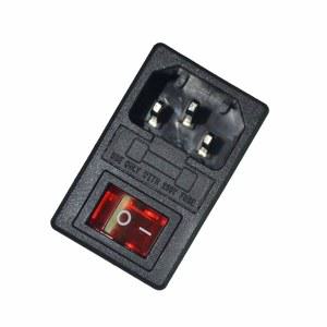 전원 소켓 레드 그린 10A 블루 C14 스위치 퓨즈 IEC320 로커 블랙