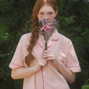 실크핏 러브썸 반팔 커플 잠옷 세트