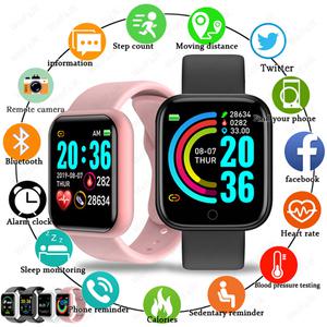 2022 Y68 스마트 워치 남성 여성 Smartwatch 심박수 모니터 Xiaomi Redmi Android iPhone Apple Watch 용