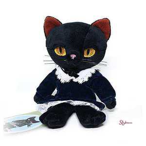 미누 18cm 고양이 소형 블루드레스 레이스 벨벳 인형vwx258