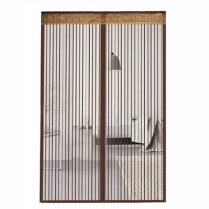 스트라이프 자석 문 모기장 90X210CM 브라운 모기망 도어 마그네틱