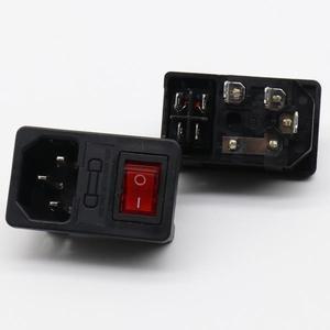 0A 퓨즈  레드 로커  융합 IEC 320 C4 인렛 전원 소켓 커넥터 플러그