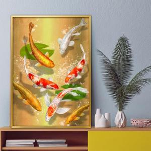 잉어 그림 모던액자 A2 CARP6 풍수그림 돈들어오는