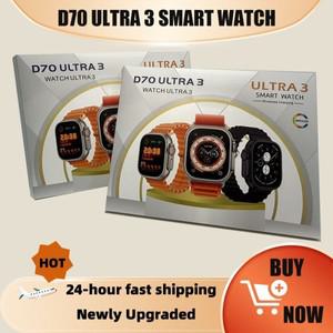 2025년 신제품 D70 ULTRA3 사각 스마트워치 7개 방수 블루투스 통화 심박수 모니터링 기능