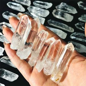 힐링소품,천연 원석천연 투명 석영 크리스탈 포인트 프리 스탠딩 불 벌크 화이트 50g100g