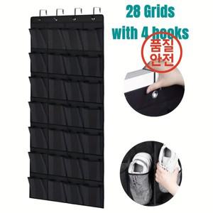 랙 문짝 너머용 신발 거치대 랙 위 28 개의 대형 메쉬 포켓 옷장 뒤 정리함 1