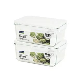 글라스락 클래식 화이트에디션 직사각 1900ml 2개세트