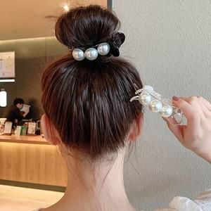 왕진주 똥 머리 올림 고정 집게핀 헤어 악세사리