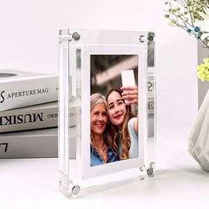 아크릴 디지털 사진 프레임 수직 디스플레이 Ips 화면 전자 앨범 Porta Retrato 5 인치 1000Mah 2GB 메모리