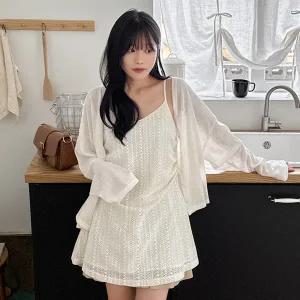 [제작/빅사이즈]이블렛 루티벤 레이스 셔링 레이어드 미니원피스 제이스타일
