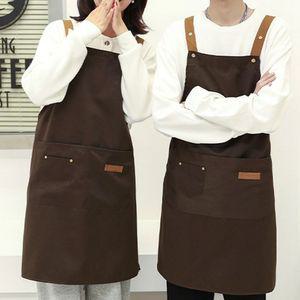 공방 카페 바리스타 스트랩 H형 앞치마 주방 방수 미용실 화방 데님 일외용 패션 여자